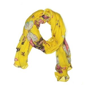 Yellow Butterfly Print Scarf